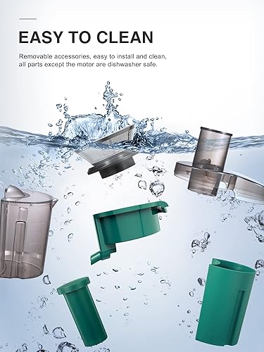 Miniatura 6 de QCen Máquina de exprimidor centrífuga verde y paquete de botella de vidrio 6PCS