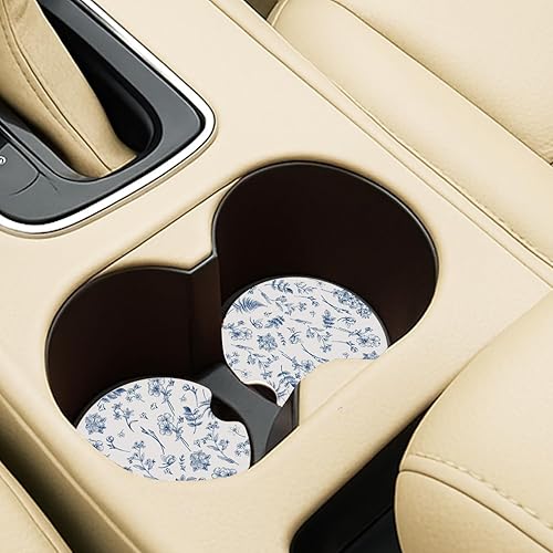 Miniatura 7 de Posavasos absorbentes para automóvil, paquete de 2 unidades para portavasos (azul oscuro)