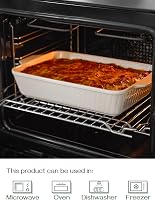DOWAN 9x13 Kerámia Sütőtál Lasagnához, 4,2 Literes Mély Sütőforma Fehér 5