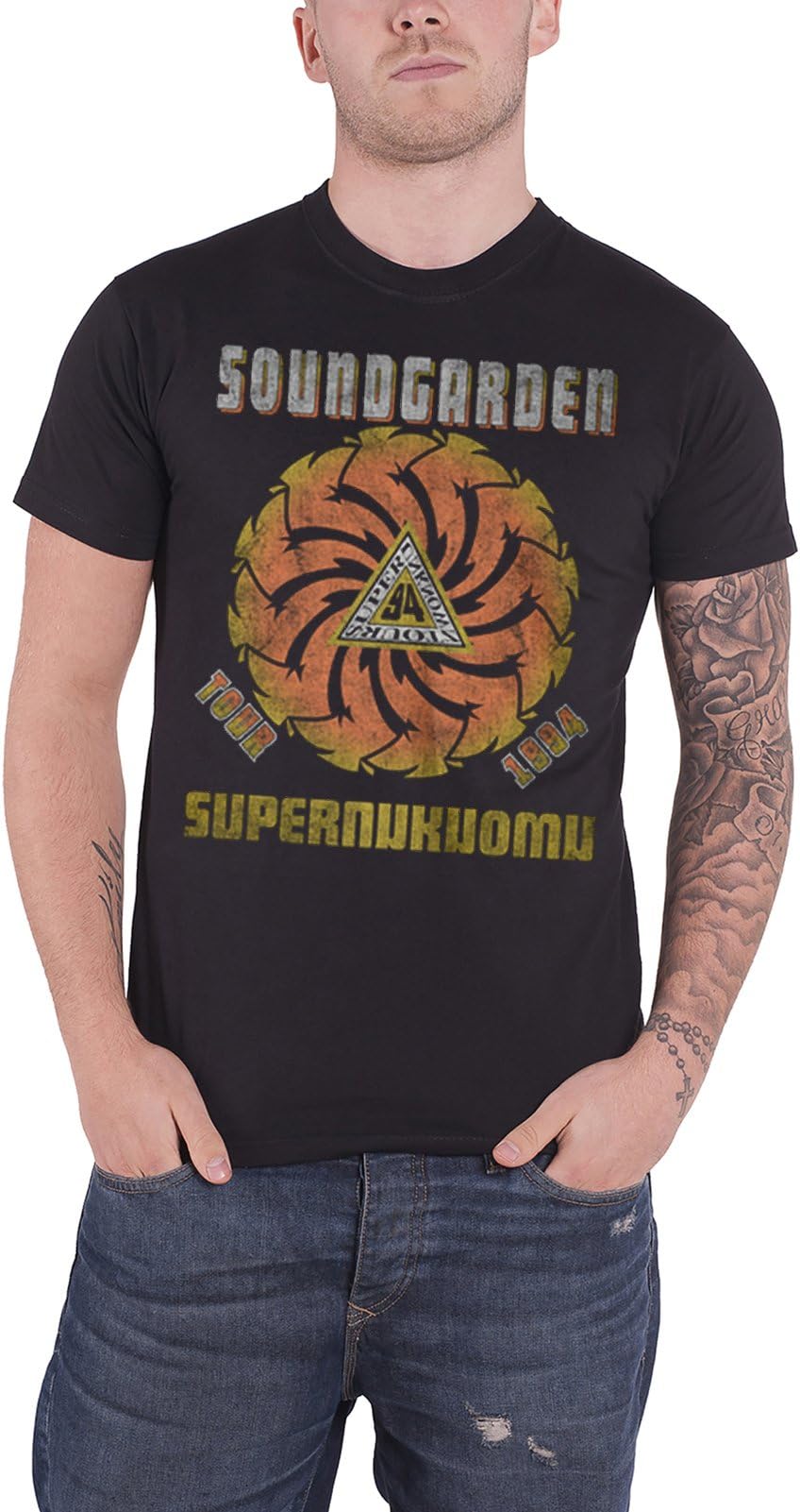 Soundgarden T Shirt Superunknown Tour 1994 Distressed Official Mens Black XL