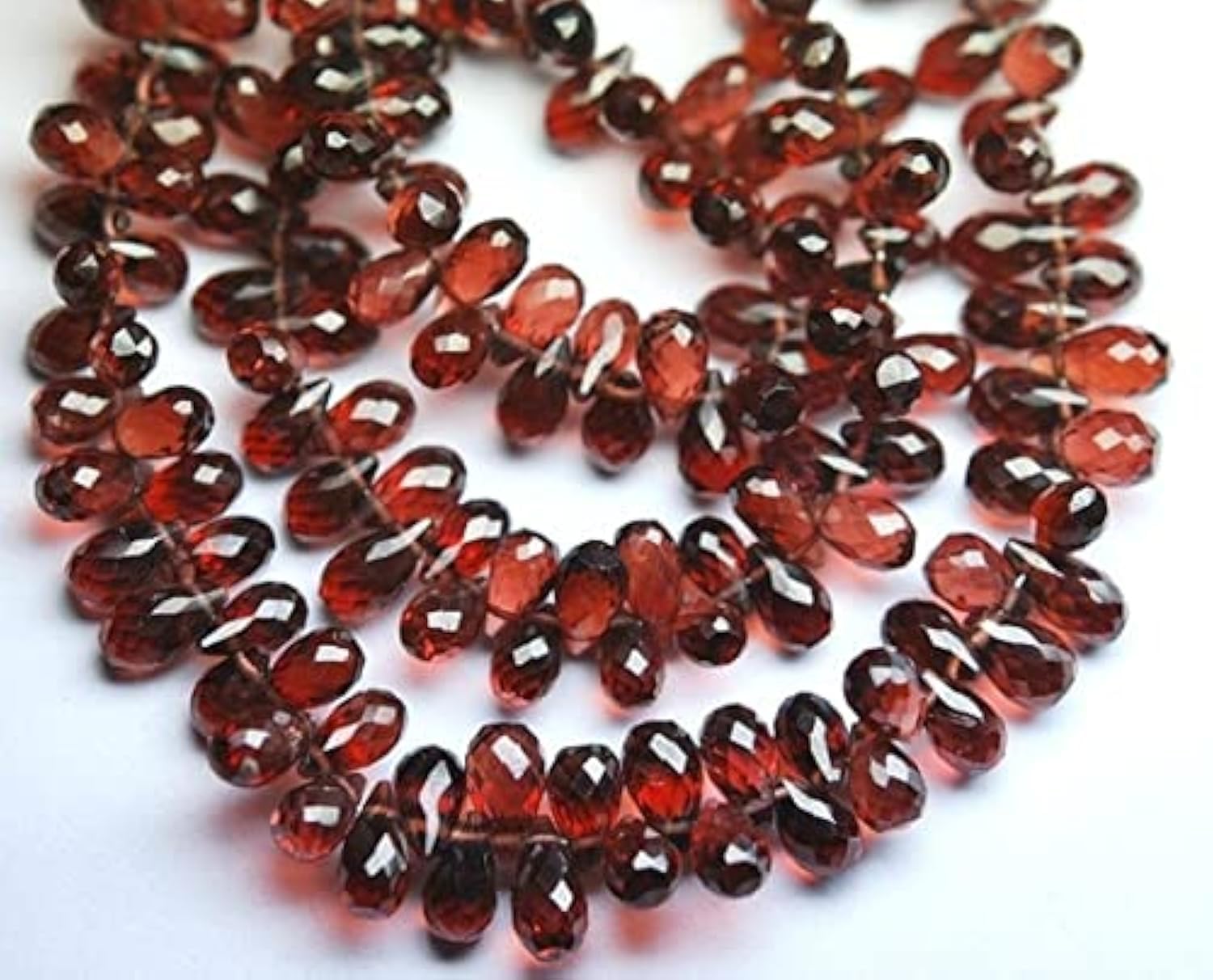 Grenat du Mozambique facetté LKBEADS 6.5-7mm pour remplacer les perles de basse qualité