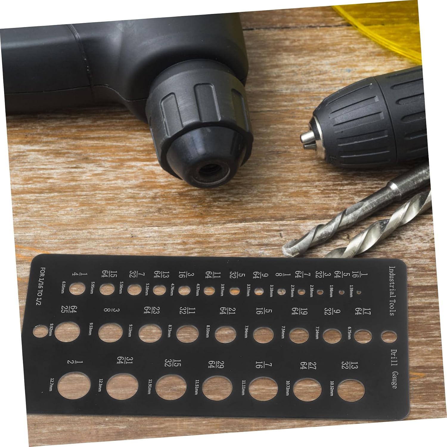 Portable Drill Bit Size Guide Tool Aluminum Alloy Drill Bit Gauge for Mechanics Electricians