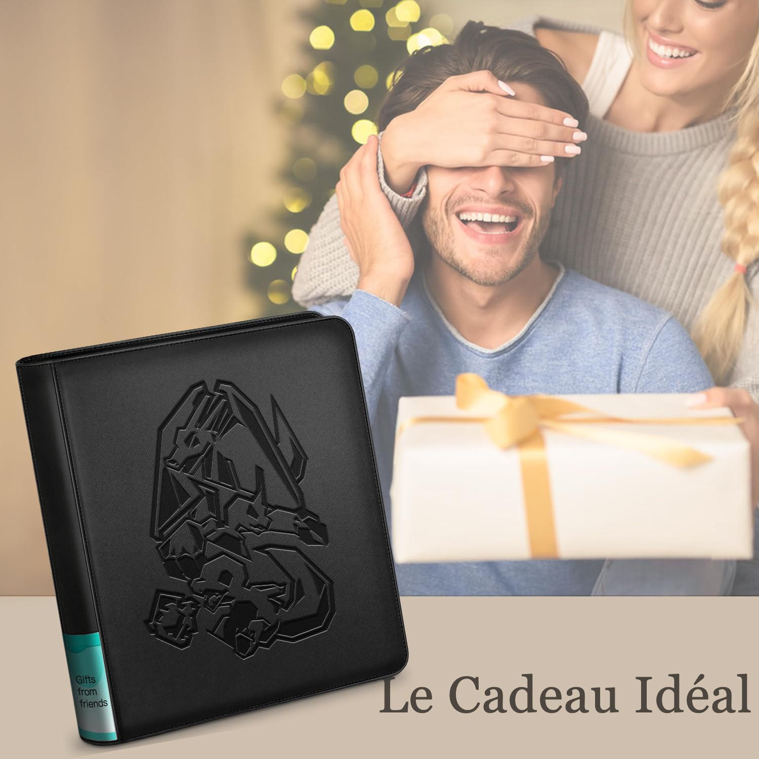 Classeur Grand Format 9 Pochettes pour 252 Toploaders avec Pochettes à Chargement Latéral pour Cartes de Collection en Toploader 3" x 4" (Noir)