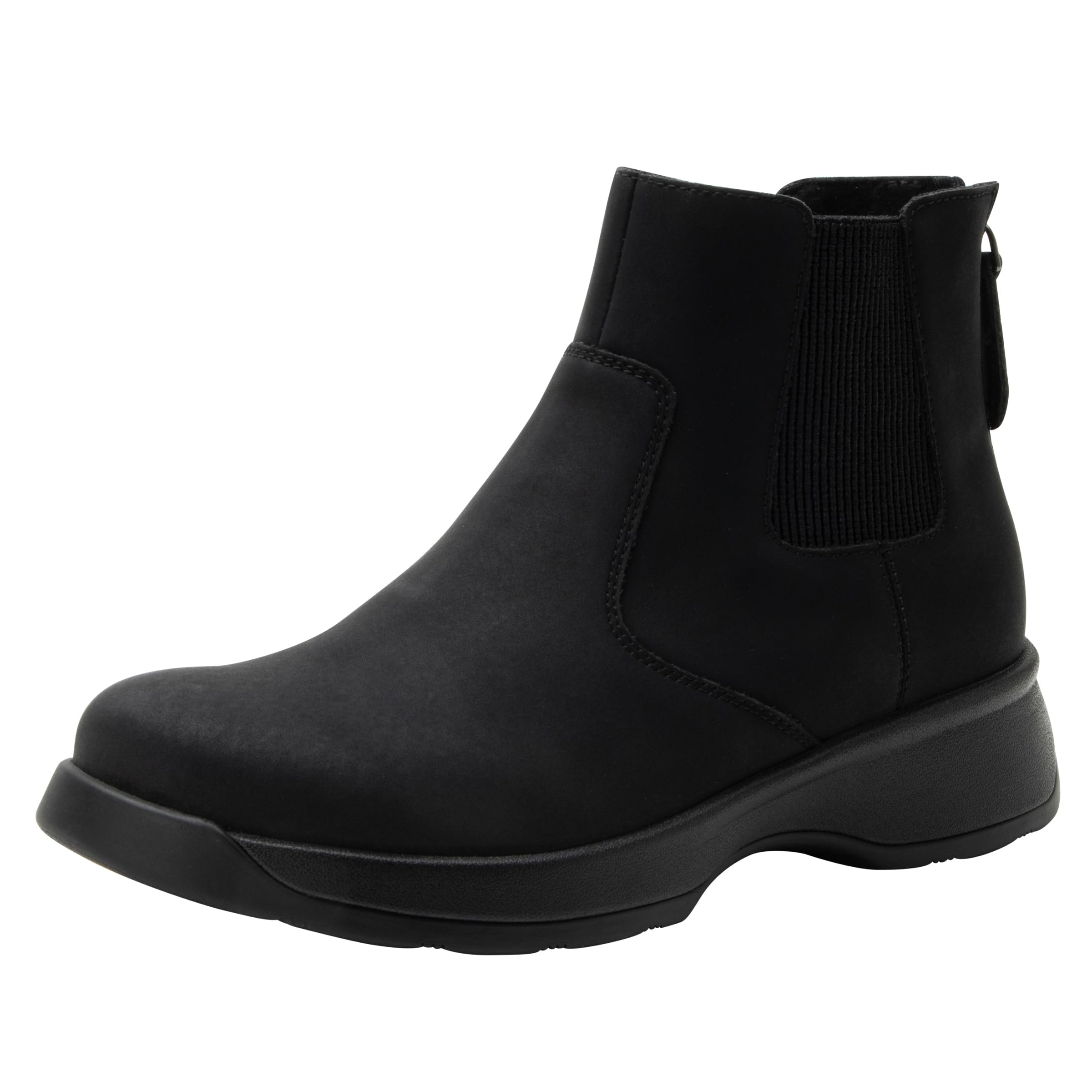 Alegria Womens Frankie Pull On Ankle Leather Chelsea Boot With Heel Zipper