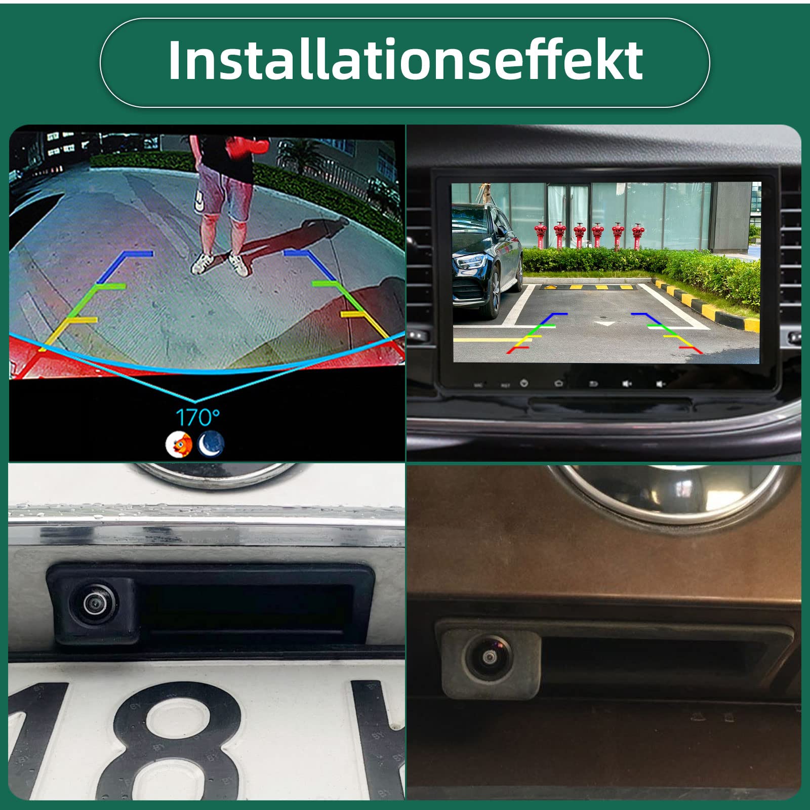 AHD 720P Auto Rückfahrkamera für BMW 3 Series 5 Series X6 E39 E60 E70 E82 E90, 170 Grad Fischaugen Objektiv Auto-Rückfahrkamera mit Kofferraumgriff