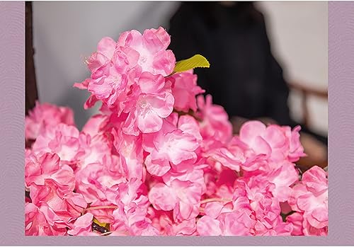 Miniatura 7 de XOBODI Decoración de flores de seda de Sakura falsa árboles de cerezo artificiales de simulación de árbol de flor de melocotón para interiores y