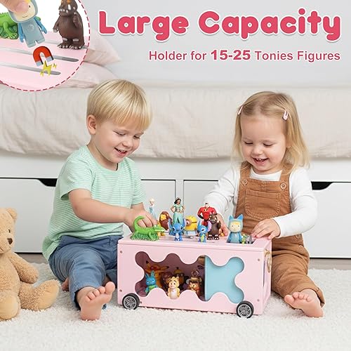 Miniatura 8 de Para Tonies Box Organizador de estante, carrito de cofre del tesoro para estante Tonie magnético, compatible con caja Tonie 1 jugador Tonies Figuras