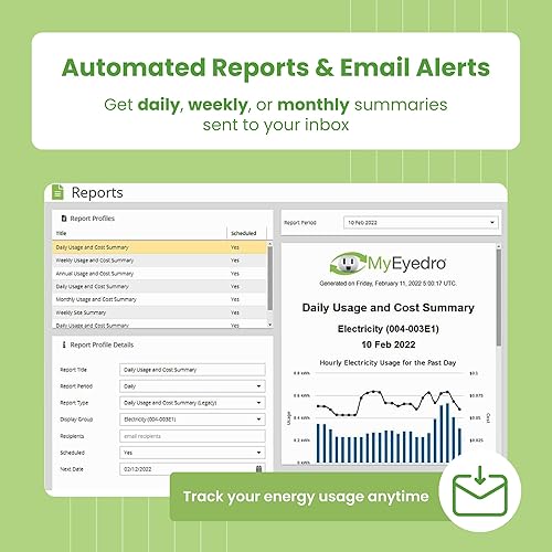 Miniatura 6 de Eyedro Monitor de energía para el hogar, monitor de uso de electricidad en tiempo real con medición de red solar, monitor de consumo de energía para