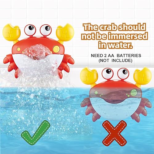 Miniatura 6 de Juguetes de baño para bebés para niños pequeños, fabricante de burbujas de baño de cangrejos con 12 canciones, paquete de 3 juguetes de piscina para