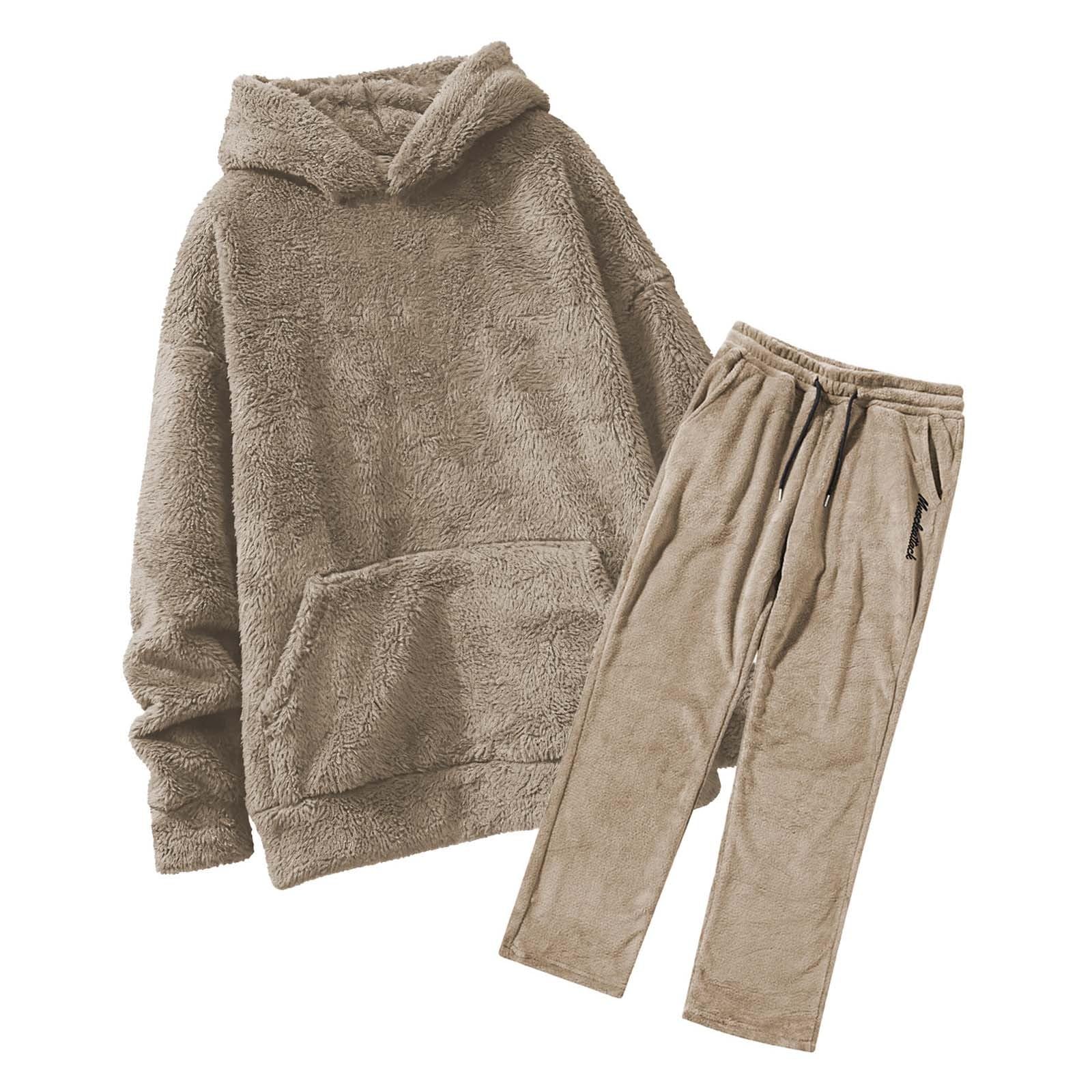 Générique Set da uomo 2 pezzi in cotone tuta da jogging con cerniera per jogging Loungewear Sport Tempo libero Confortevole Caldo Leggero Autunno Inverno A32
