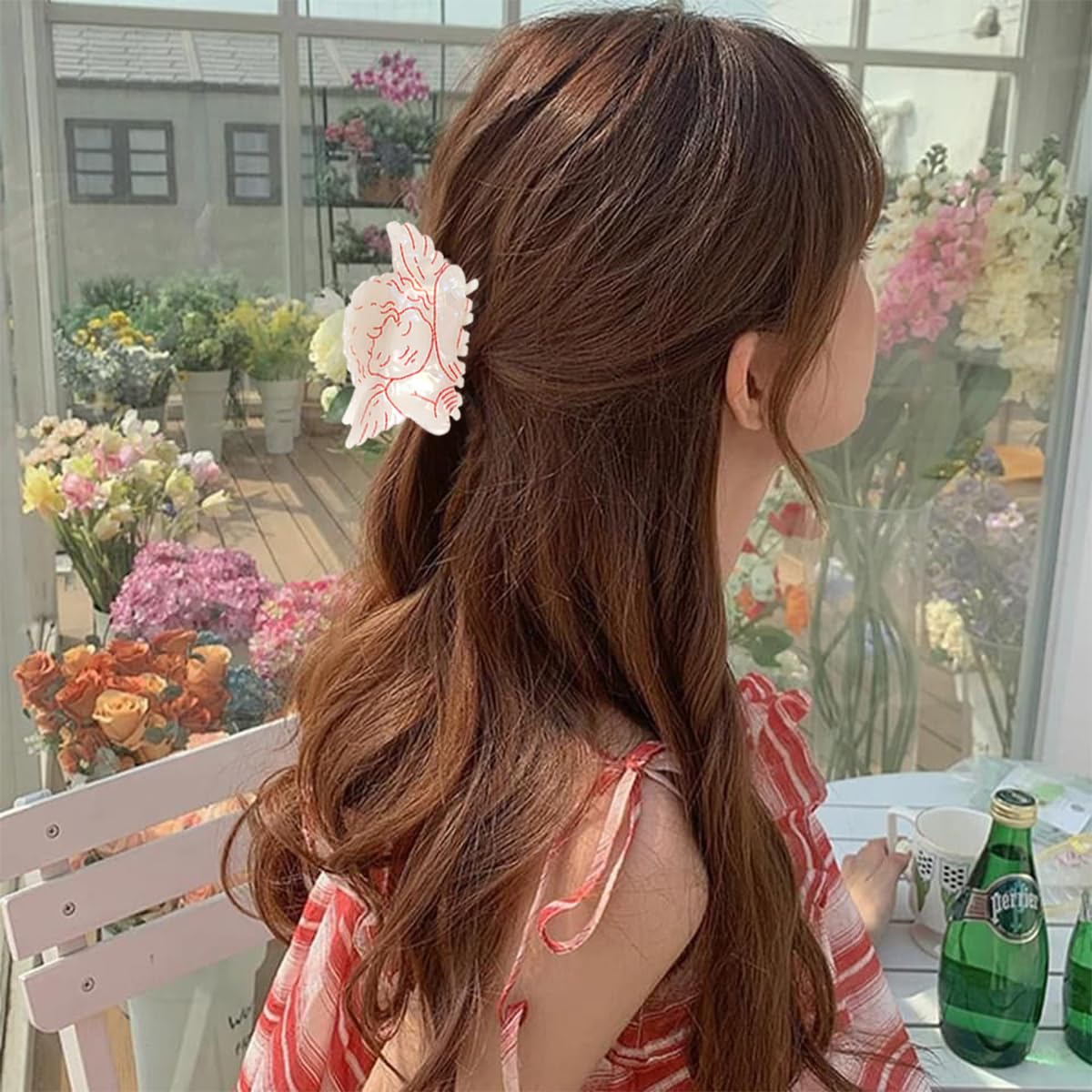 Valentines Claw Clips for Women Cartoon Angel Hair Clips Non-Slip Strong Hold Acrylic Hair Claws Sparkling White Cupid Hair Barrettes Cute Hair Accessories for Valentines Gift Party Costume - Image 5