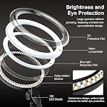 Luminaire de bureau avec support et porte-téléphone, Evershop 10.5" Led Ringlight pour les appels vidéo portables en streaming d'enregistrement, Dimmable Circle Halo Light pour le bureau à domicile, Zoom, Podcast, Maquillage, Tiktok (Noir)