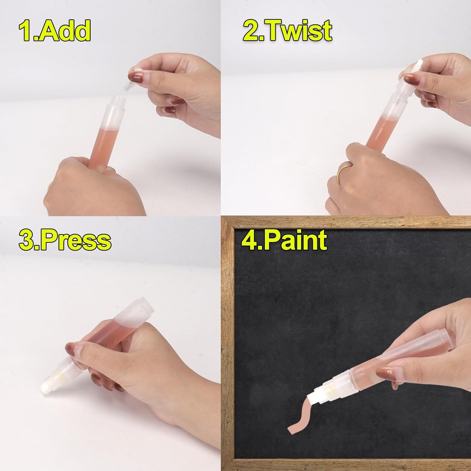 16 Pcs/Pack Refillable Paint Pen 0.5mm-50mm All Styles Clear Empty Paint Markers for Acrylic, DIY Art & Graffiti