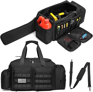 Chainsaw Carrying Case - Tactical Style Waterproof Storage Bag for EGO, Dewalt, Greenworks 14 & 16 & 18 Inch Power Chainsaw & Accessories, Bag Only Black