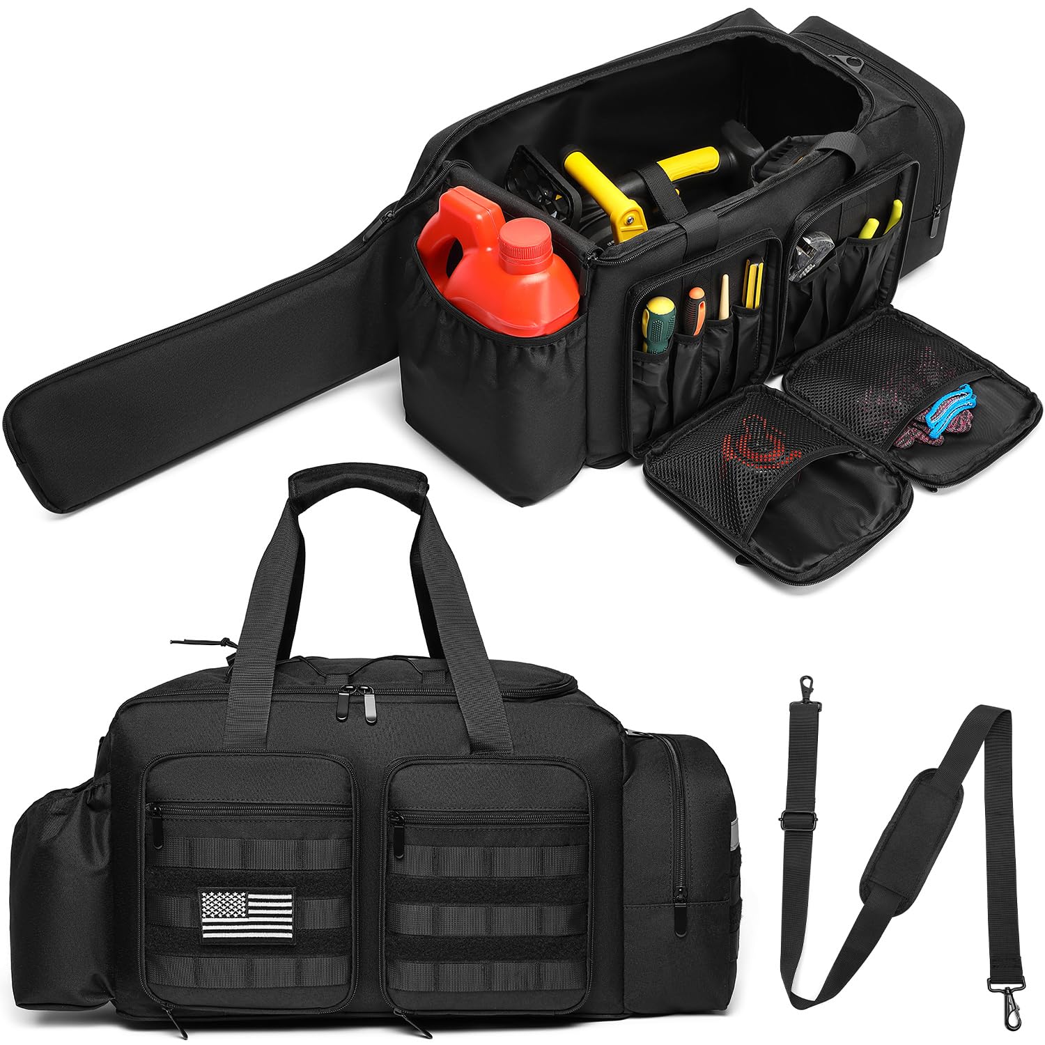 Funda de Transporte para Motosierra, Estilo táctico, Impermeable, Bolsa de Almacenamiento Compatible con Ego, Dewalt, Greenworks de 14, 16 y 18 Pulgadas, Motosierra eléctrica y Accesorios,
