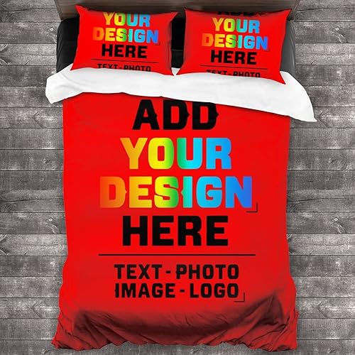 Juego de sábanas individuales personalizadas 3 piezas añade tu propia foto sábanas de lujo para hotel sábanas extra suaves rojo 90 x 104 pulgadas