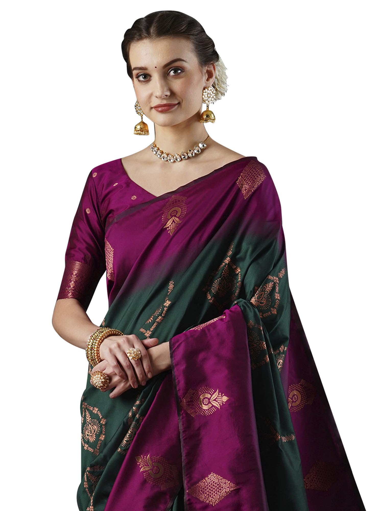 akhilam Women's Banarasi silk Ethnic Motif Printed Saree With Unstitched Blouse Piece(23PAKHI2301_NT_Parent)-picture-41