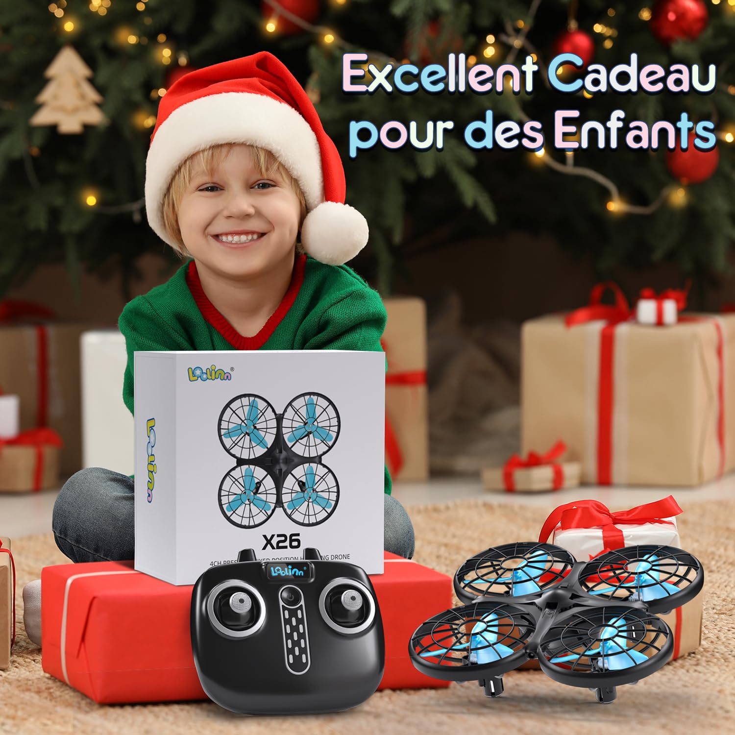 Drone pour Enfant Mini Drone Télécommandé Anti-Collision Automatique Certification C0