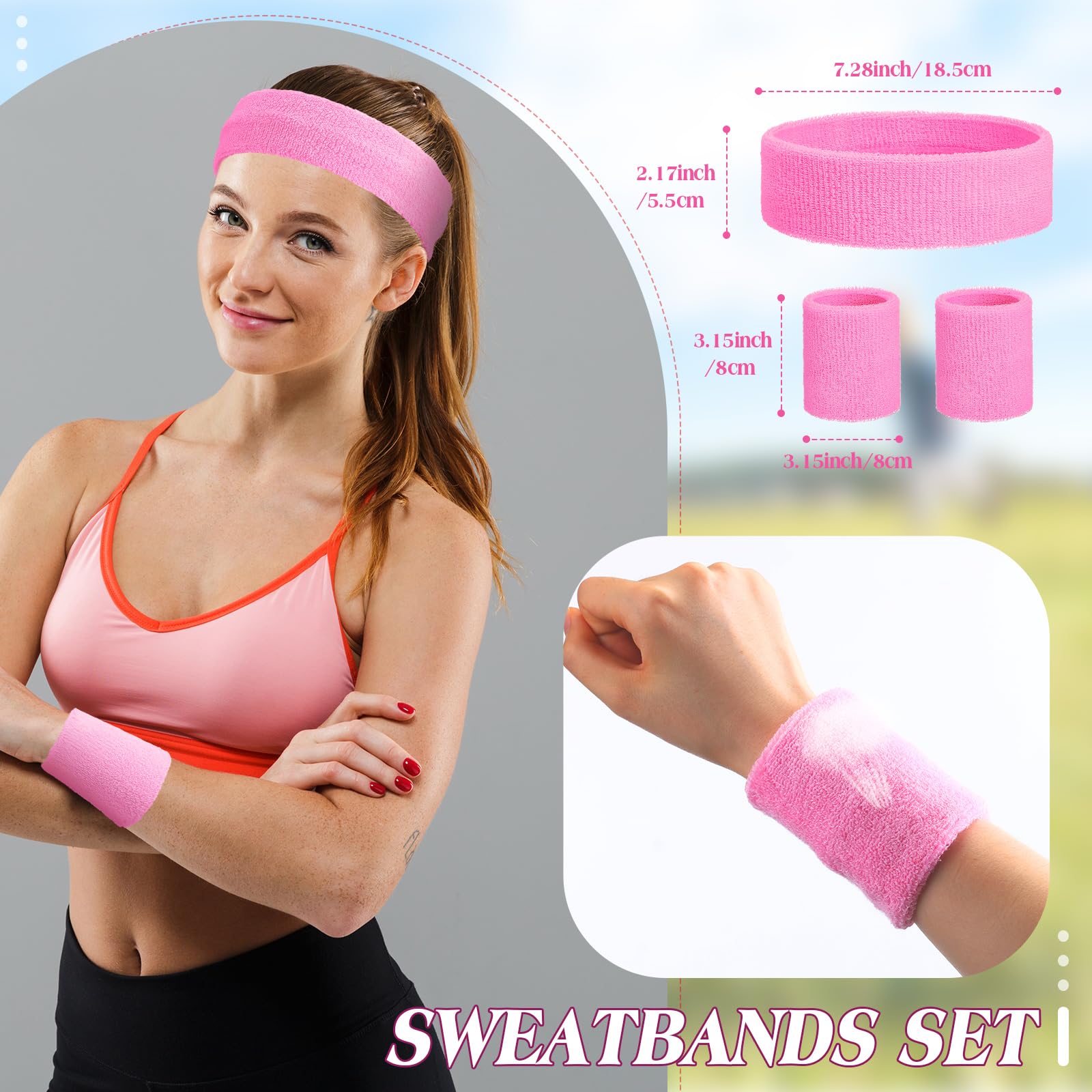 72-teiliges Neon-Schweißbänder-Set, 24-teilig, athletisches Stirnband, 48 Stück, Tennis-/Gymnastik-Armbänder, internationale Länder, Sportspiele, Wettbewerbe für Männer und Frauen, Partyzubehör