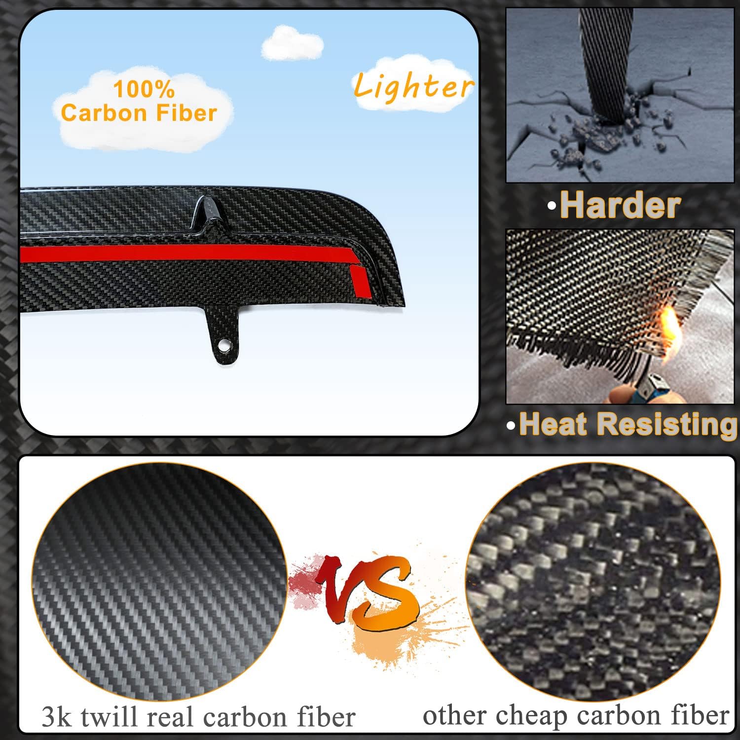 MCARCAR KIT F90 Real Carbon Fiber Front Bumper Lip for BMW 5 Series F90 M5 Sedan 2018-2020 Front Chin Spoiler Splitter Protector Factory Outlet (Style A)