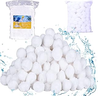 1.5 lbs Pool Filter Balls, Effie Lancelot Pool Filter Sand Eco-Friendly Filter Media for Swimming Pool and Bath Center Bathtubs, Suitable for All Sand Filter Systems(Equals 50 lbs Pool Filter Sand)