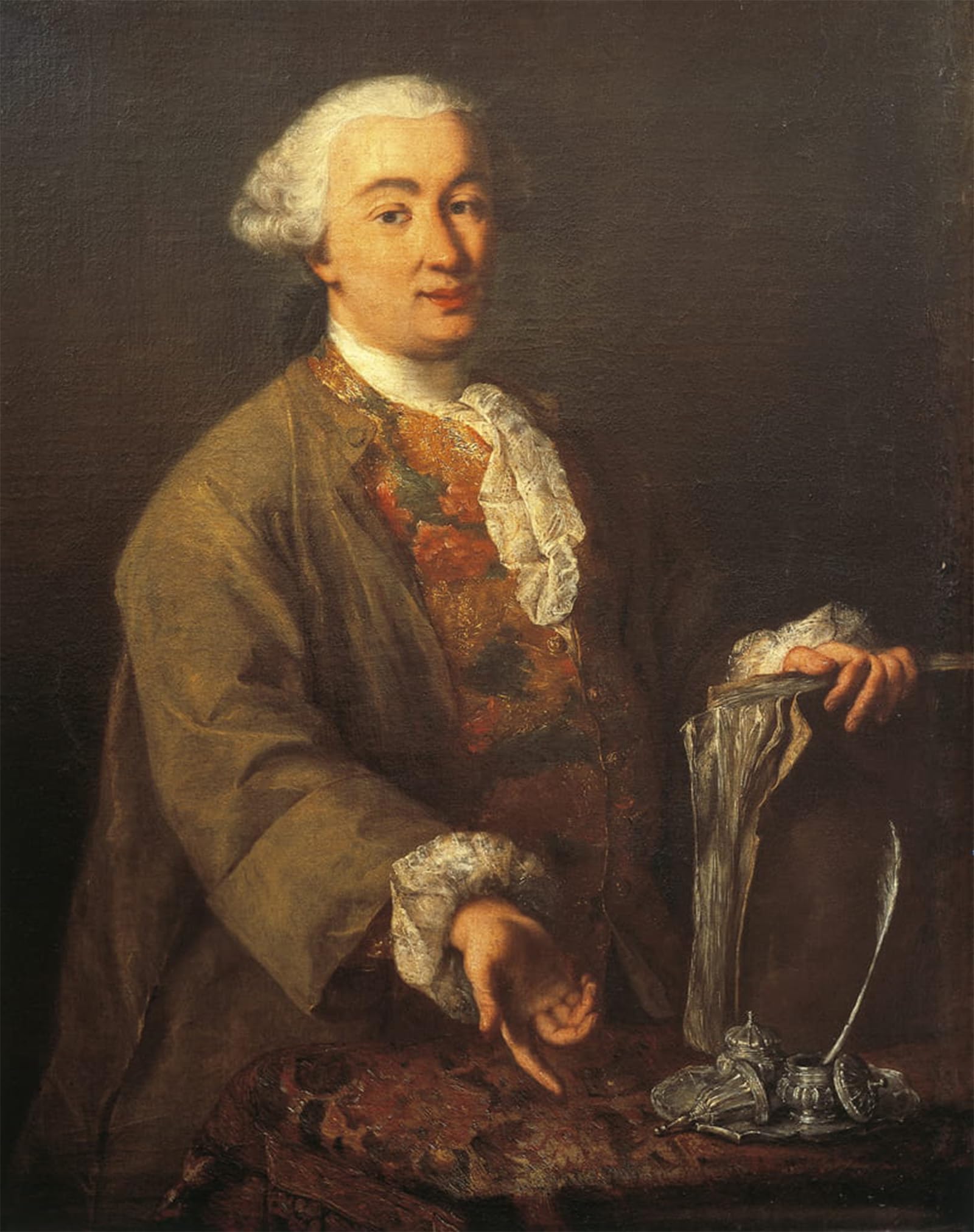 ARTXLXXBN Famous Prints Artwork Pictures Poster Painting Art Portrait of Carlo Goldoni by Pietro Longhi Artwork Landscape Pictures for Home Decor 60x90cm