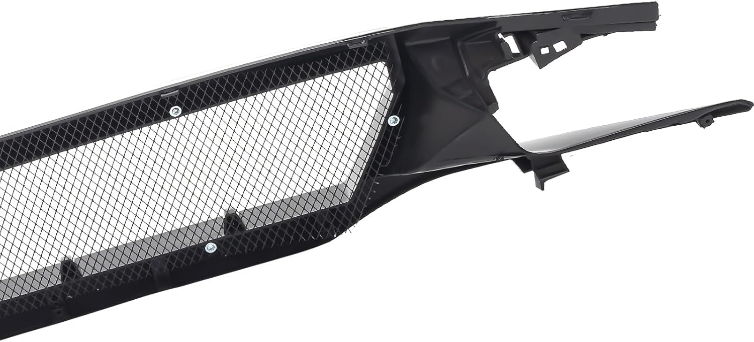 Front Grill Sports Grille Compatible with 2016-2021 Honda Civic, w/Steel Mesh, Glossy Black