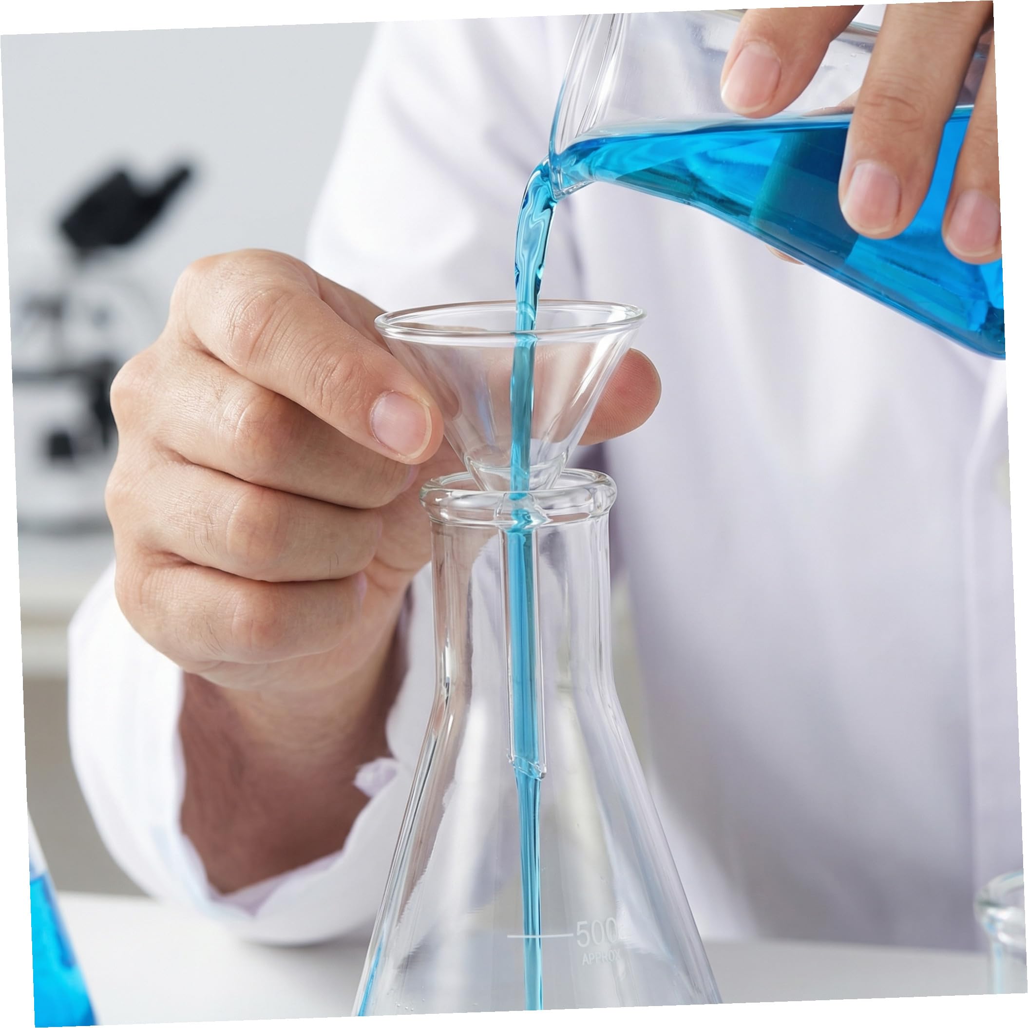 POPETPOP Entonnoir Triangulaire En Verre Borosilicaté 4.33 Pouces Pour Laboratoire Chimique Analytique Lavable Réutilisable Pour Liquides Et Solides