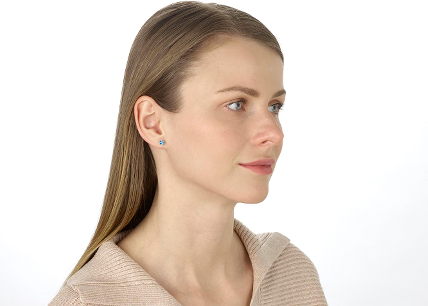 IGI Certified 1 Carat Blue or Pink Lab Grown Diamond Round Stud Earrings for Women I 14k White Gold Earrings for Her (VS1-VS2, 1.00 cttw) 4-Prong Setting I Screw Back Studs - Image 5