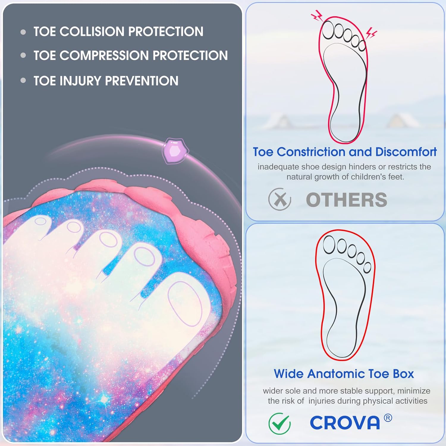 Built-in Heel Grips Water Shoes for Kids Girls Boys Hiking Wide Barefoot Swim Beach Pool Big Kid - Image 4