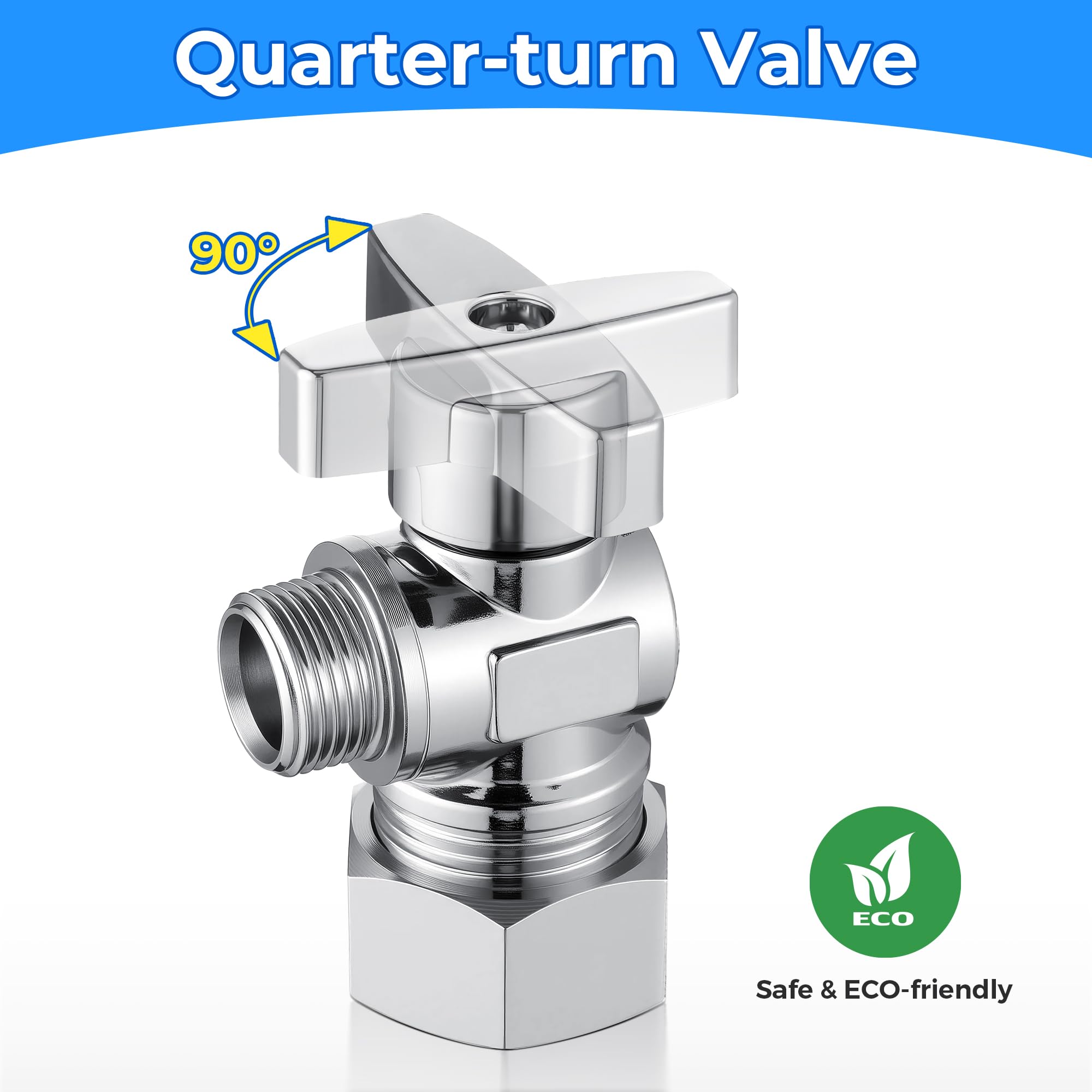 2 Pack Complete Toilet Valve Set, Includes 1/2'' Nom Inlet X