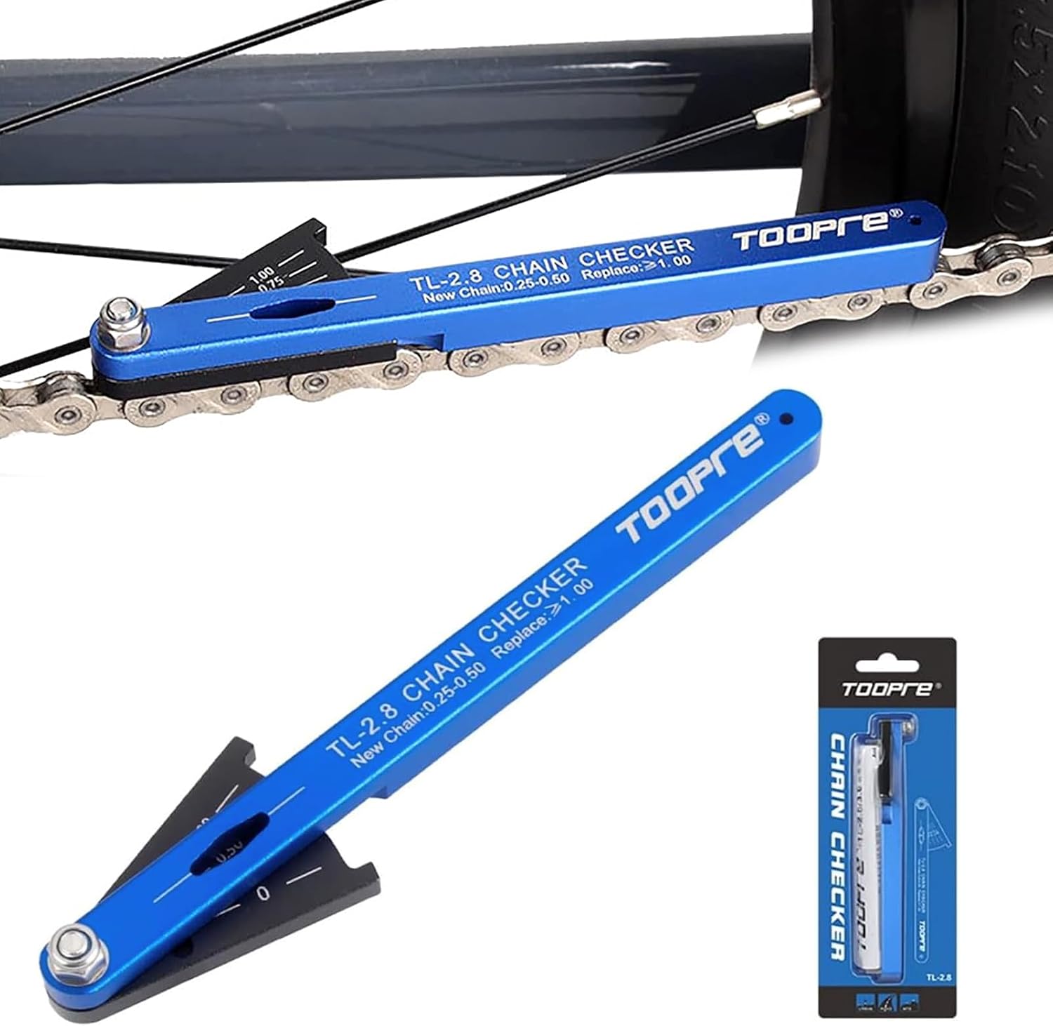 Bicycle Chain Wear Indicator Checker Bike Chain Tool Chain Checker Tool | Aluminum bike chain tool and chain wear tool compatible Shimano SRAM KMC chain checker tool for bicycle maintenance