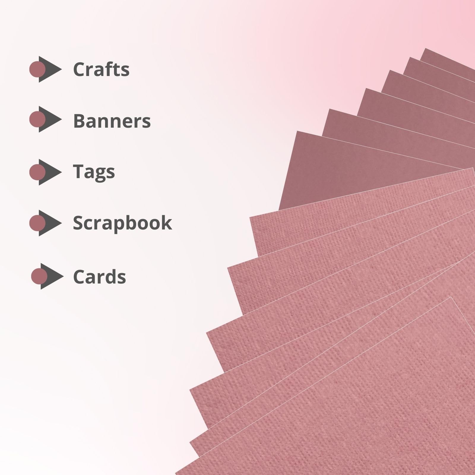 ASENME Pack of A3 Textured Cardboard, 8 units-250 Grams Textured Cardboard (Pastel Pink, A3/8Units) - Image 4