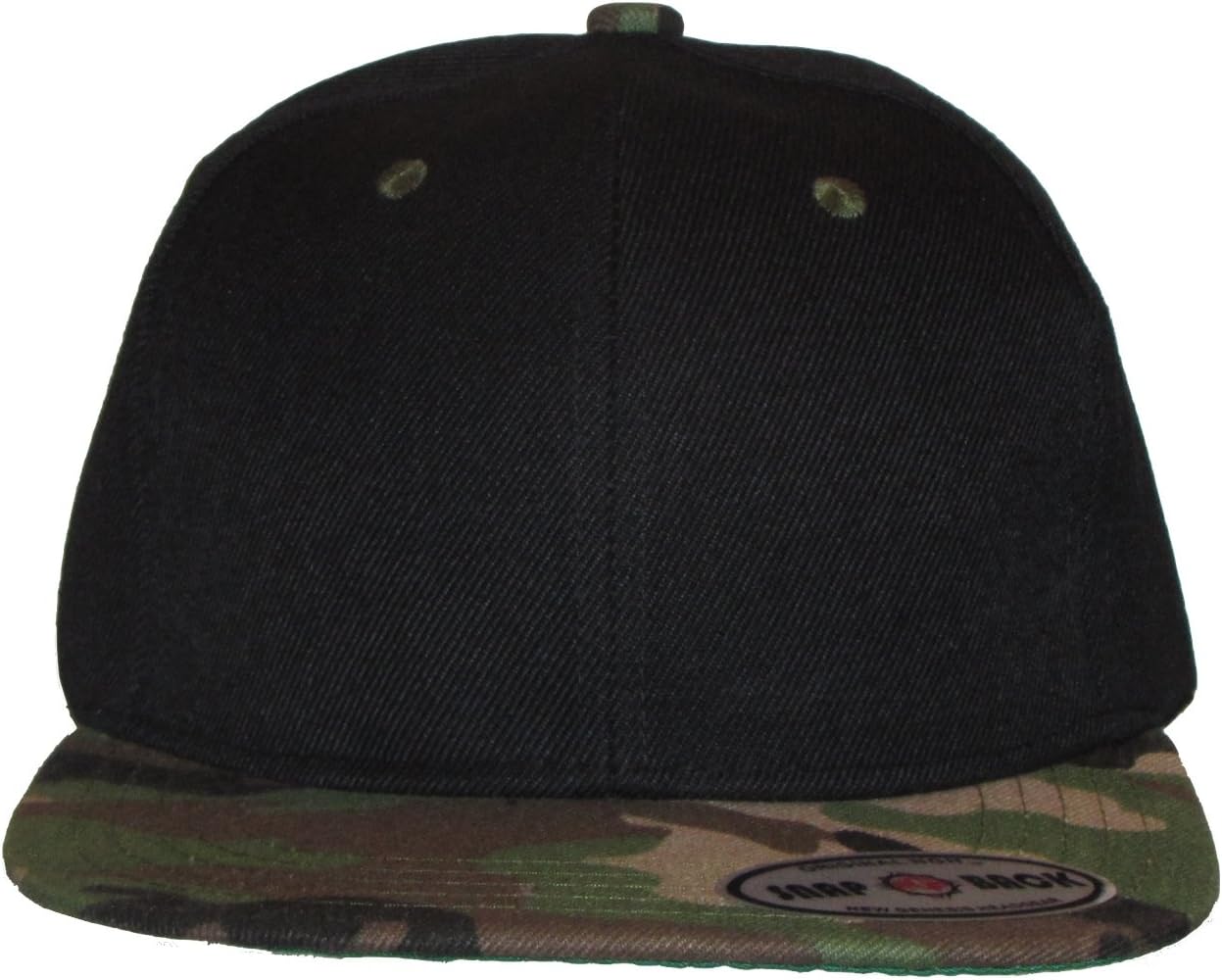 Premium Plain Two-Tone Flat Bill Snapback Hat - Baseball Cap