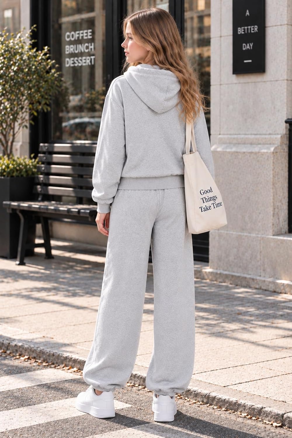 Yoxindax Girls Sweat Set Sweatshirt & Sweatpants Fall Winter Tween Clothes