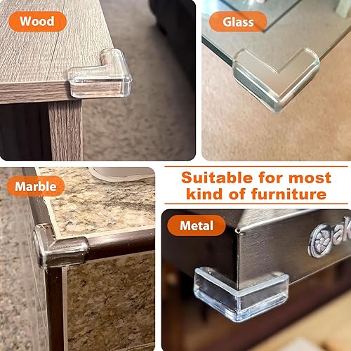 Miniatura 4 de Protectores de esquina, (16 unidades) protectores de esquina a prueba de bebés, esquinas y bordes para muebles, protectores de mesa, fundas de