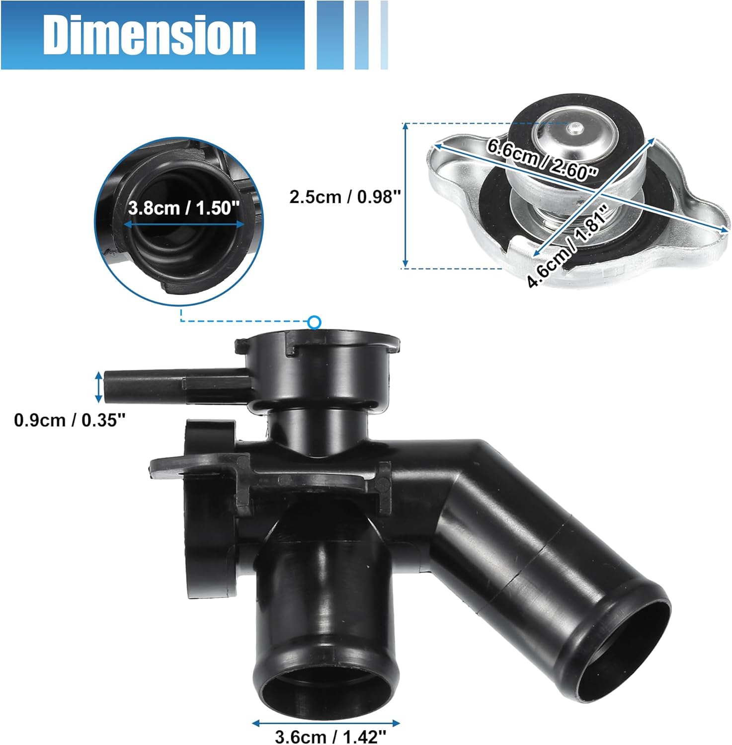 uxcell No.21517JP00A/214308991A Engine Radiator Filler Neck with Fully Sealed Cap for Nissan Quest 14-17 for Nissan Murano 09-14 Plastic Upper Radiator Coolant Filler Neck Water Pipe