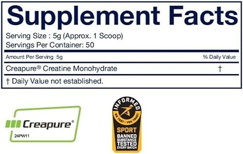 Miniatura 9 de CREATINE Monohidrato en polvo  Apoya la energía, la salud cerebral y muscular, y la recuperación para hombres y mujeres  Sin gluten ni OMG, sin