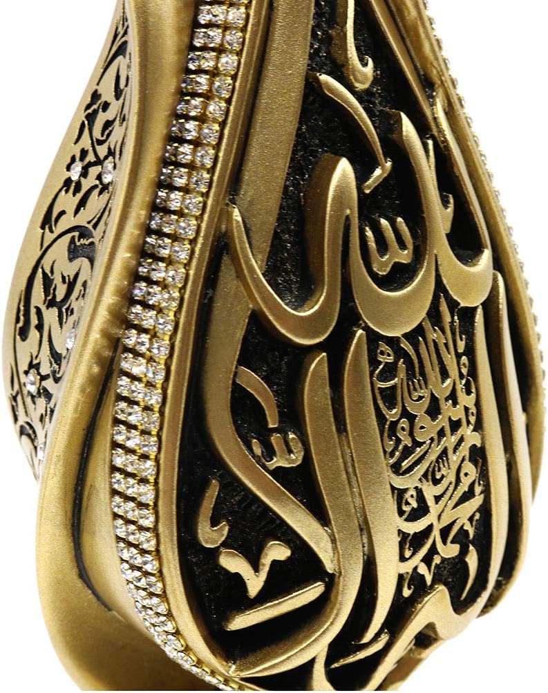 Modefa Turkish Islamic Home Table Decor 3 Piece Sculpture Gift Set Arabic Allah Muhammad Kaba Tawhid Tulip (Allah/Muhammad/Tawhid Tulip)