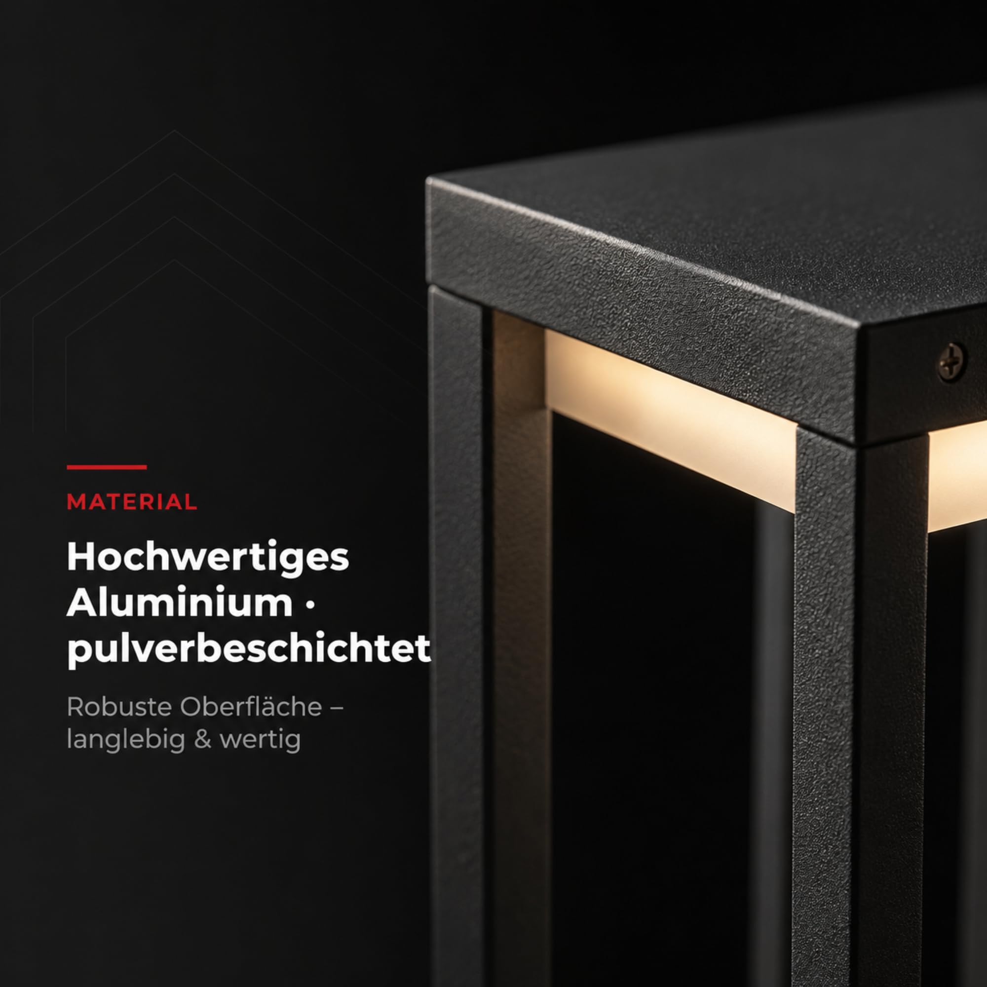 Maxkomfort LED Außenstandleuchte Anthrazit 50cm – Moderne Wegeleuchte IP54 Wetterfest – 3000K Warmweiß 9W – Aluminium Pollerleuchte, 230V