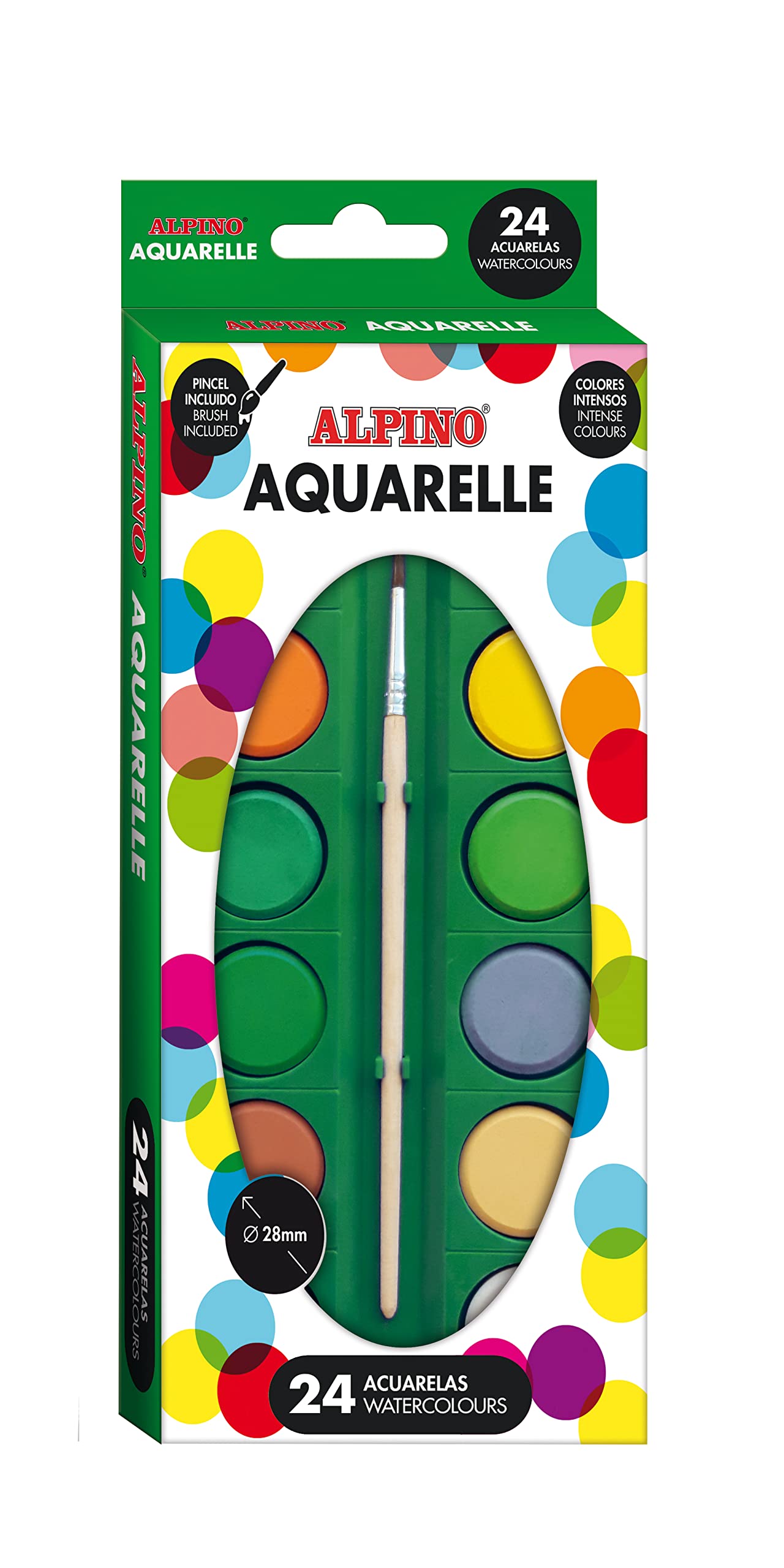 Alpino ESTUCHE DUO 24 ACUARELAS, multicolor, 0,25 Litros