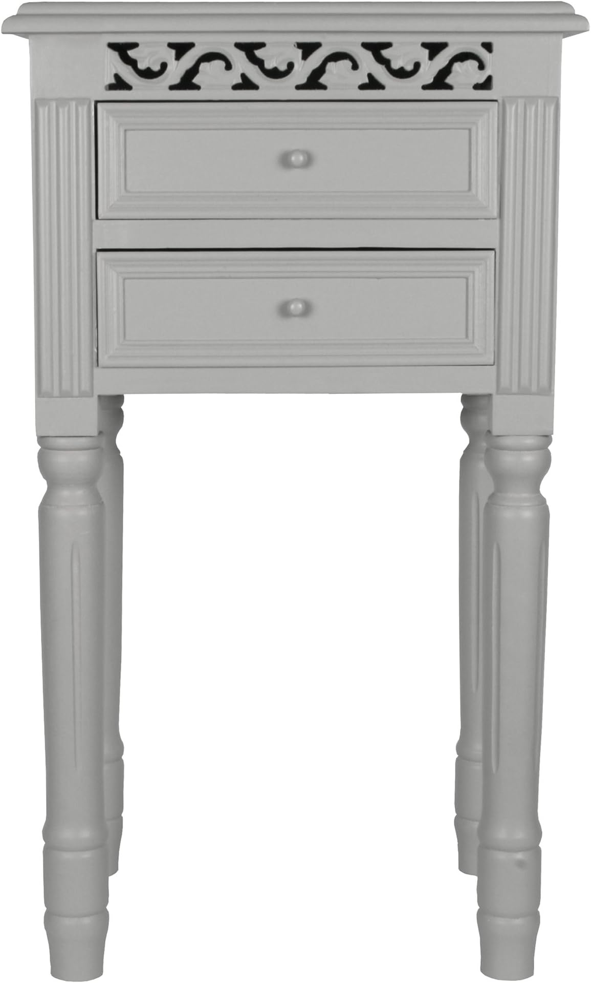Sylvester Oxford Ltd Pretty Grey Bedside Table with Drawers.