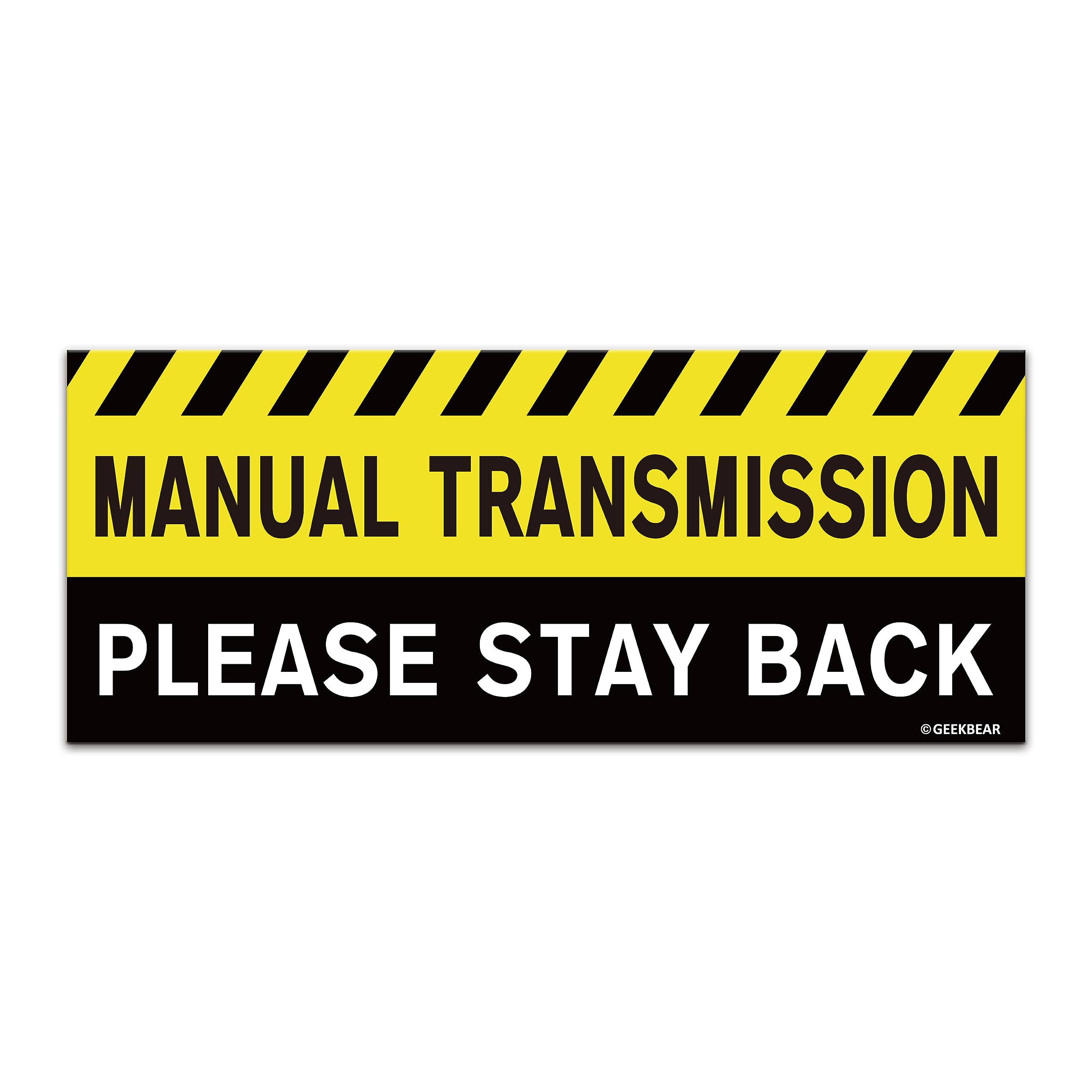 GEEKBEAR Manual Transmission Car Magnet (Yellow, 1 Pack) - 8.7 x 3.5 in