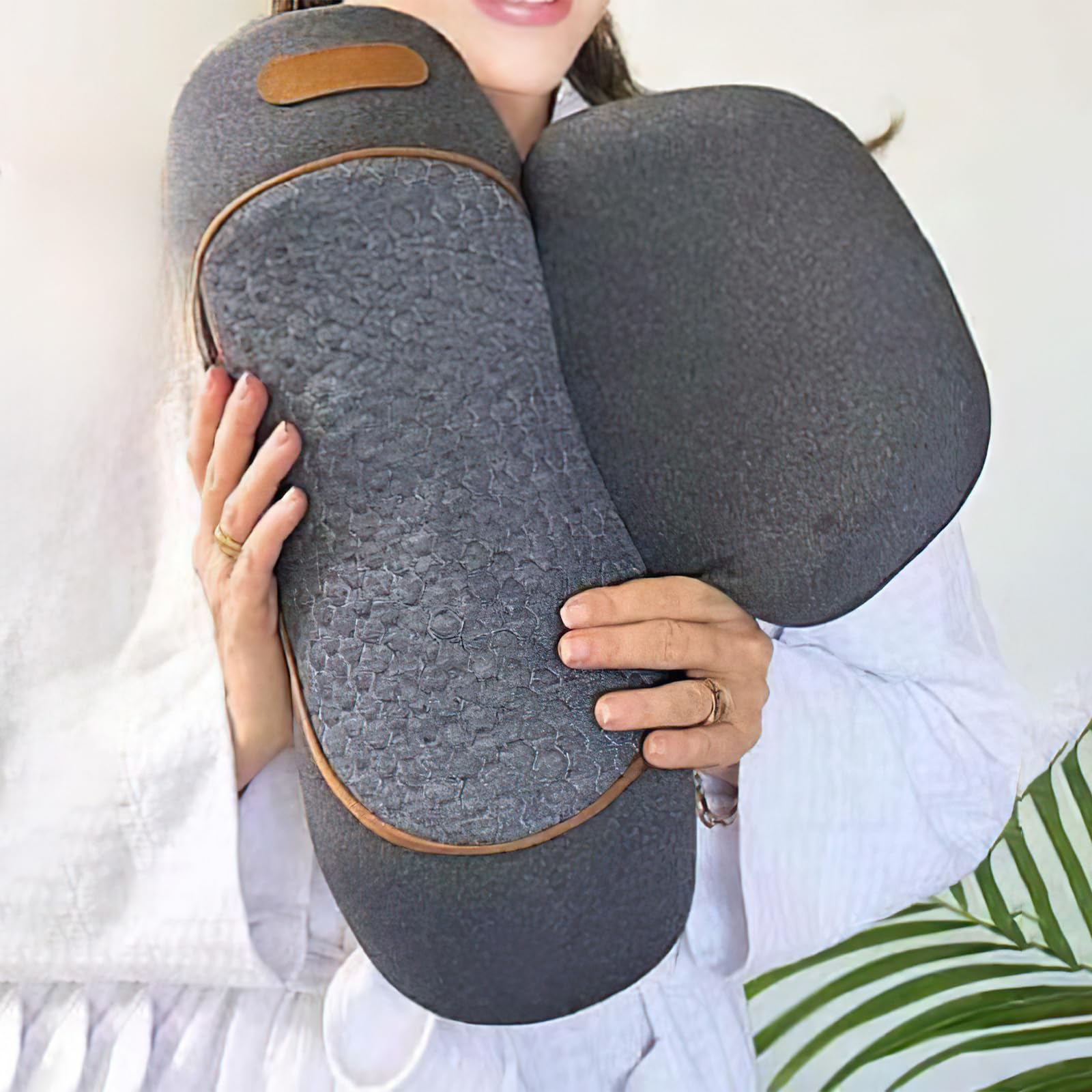 Almohada De Masaje Para El Cuello, Almohada Cervical,Masajeador Espalda y Cervical Almohada Con Vibración y Tracción, Para Hogar y Oficina Aliviar El Dolor De Los Tejidos Profundos (A)