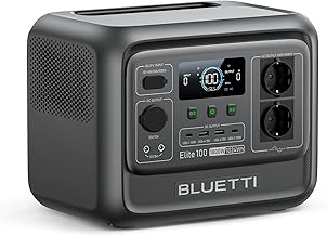 BLUETTI Elite 100 V2 (2025 New) Solar Generator, 1024Wh LFP Battery Backup, 2 Outlets AC 1800W (3600W Peak), 35% Smaller, Power for Camping, Outages, UPS Backup (Solar Panel Optional)