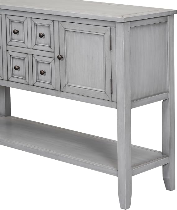 44.5 Modern Farmhouse Buffet Cabinet Entryway Console Table, Antique Gray