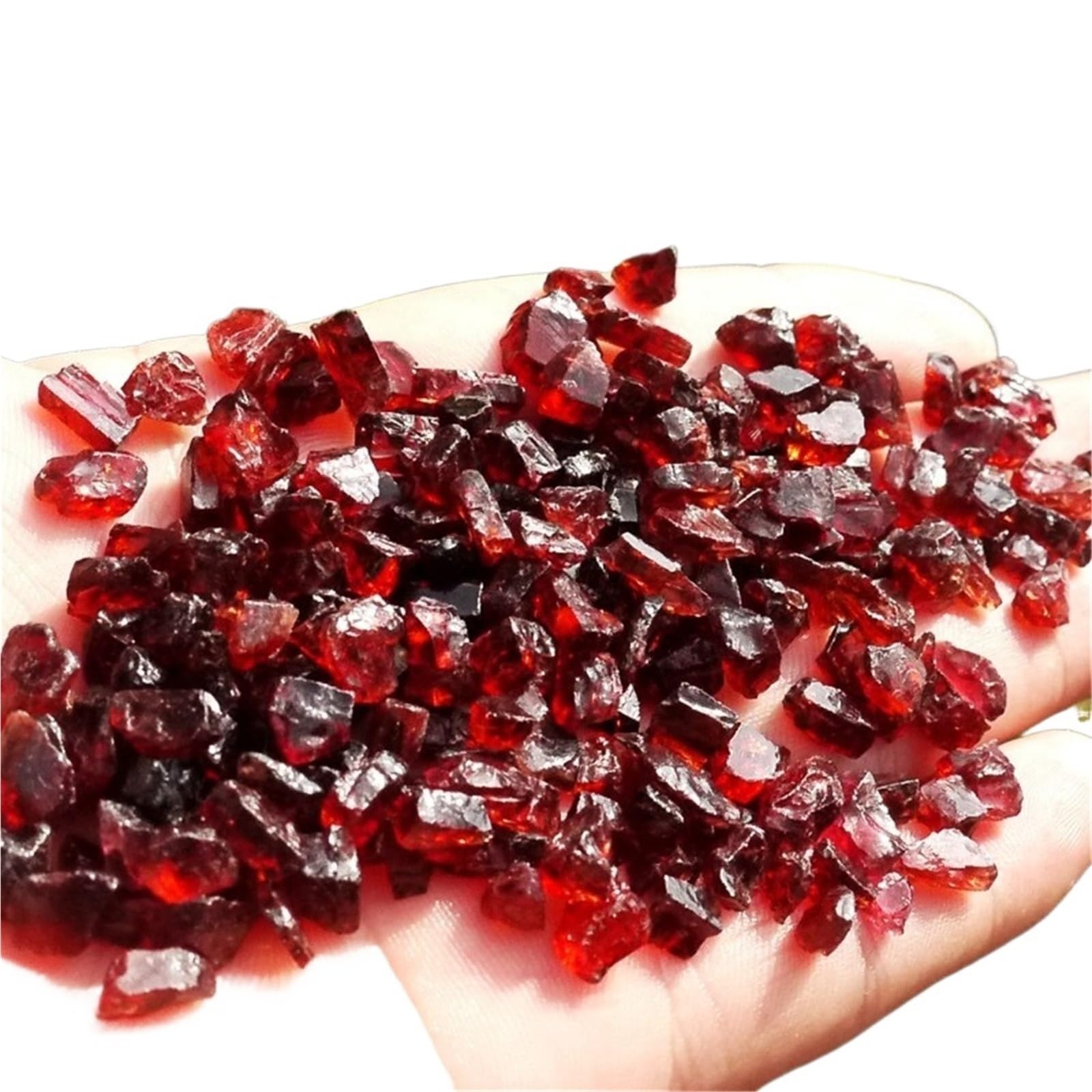 Deko Steine Steine Garten Roter Granat-Trommelquarz-Kristall, Kies, heilende Energie, raues Mineralexemplar, Garten- und Heimdekoration(50g)