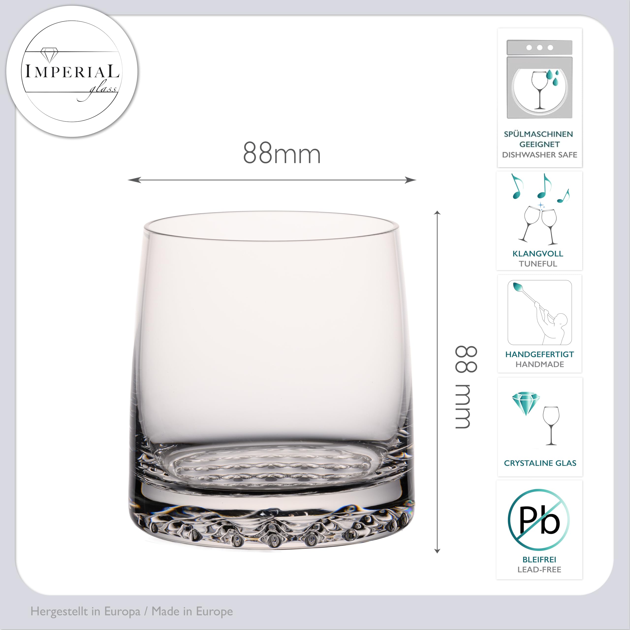 Faro zestaw 6 szklanek do whisky 380 ml szkło kryształowe strukturalne dno zmywarka