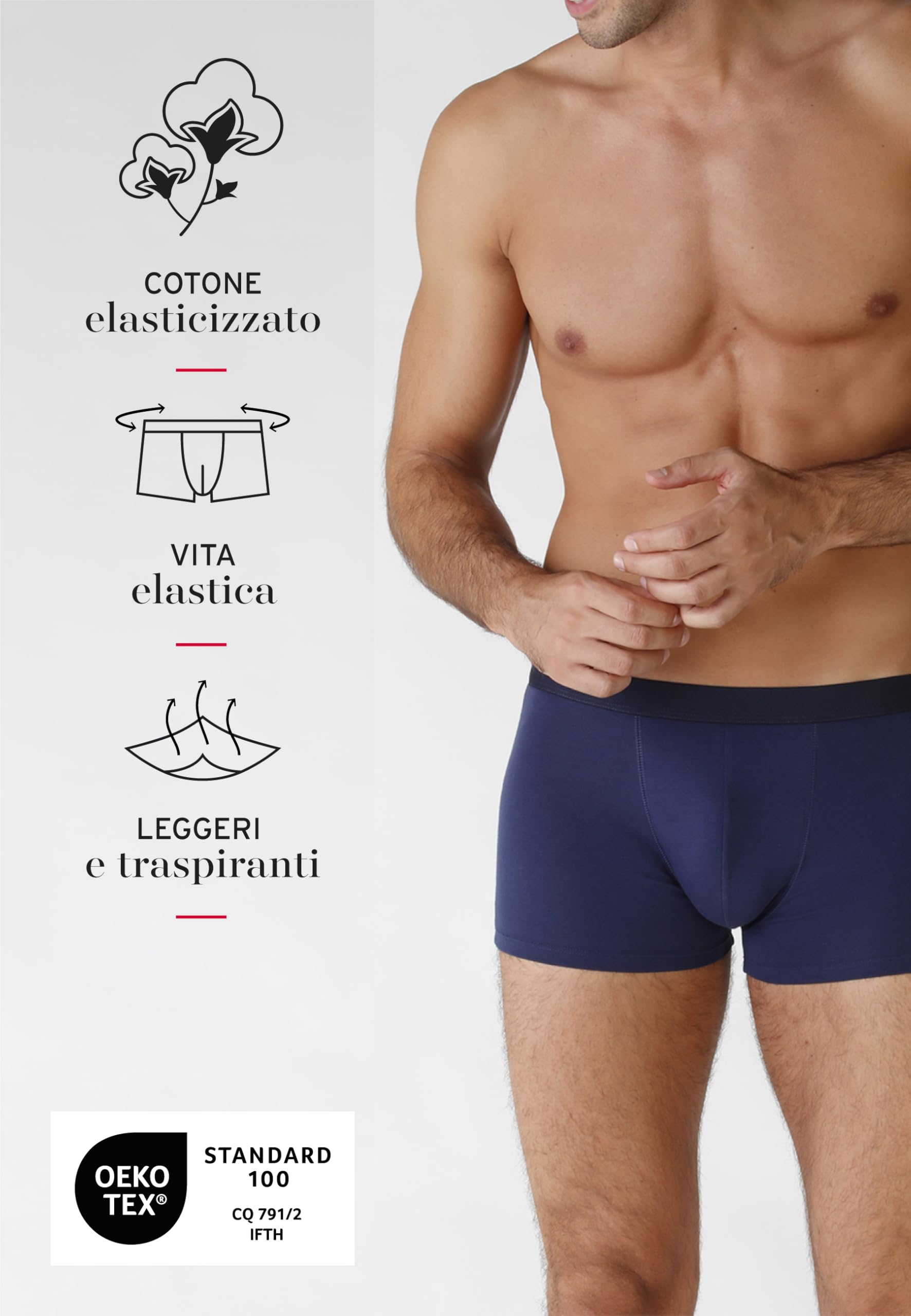 Lovable Boxer in Cotone Elasticizzato | Multipack | Pacco 4 Pezzi | Comodi e Traspiranti | Intimo Basic Comfort Quotidiano | Mutande Uomo X4