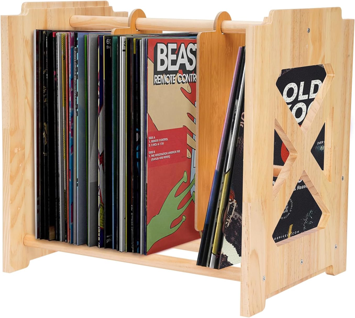 Nisorpa Vinyl Record Storage Crates,Wooden Record Stand Organizer,80 ...